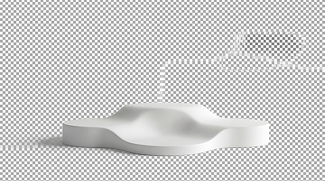移除图中所有产品和背景，仅保留当前的白色整体高低展台，保持展台的形状、高低层次、光影细节完全不变，展台轮廓完整，无其他多余元素，背景为透明，16:9比例，4K高清