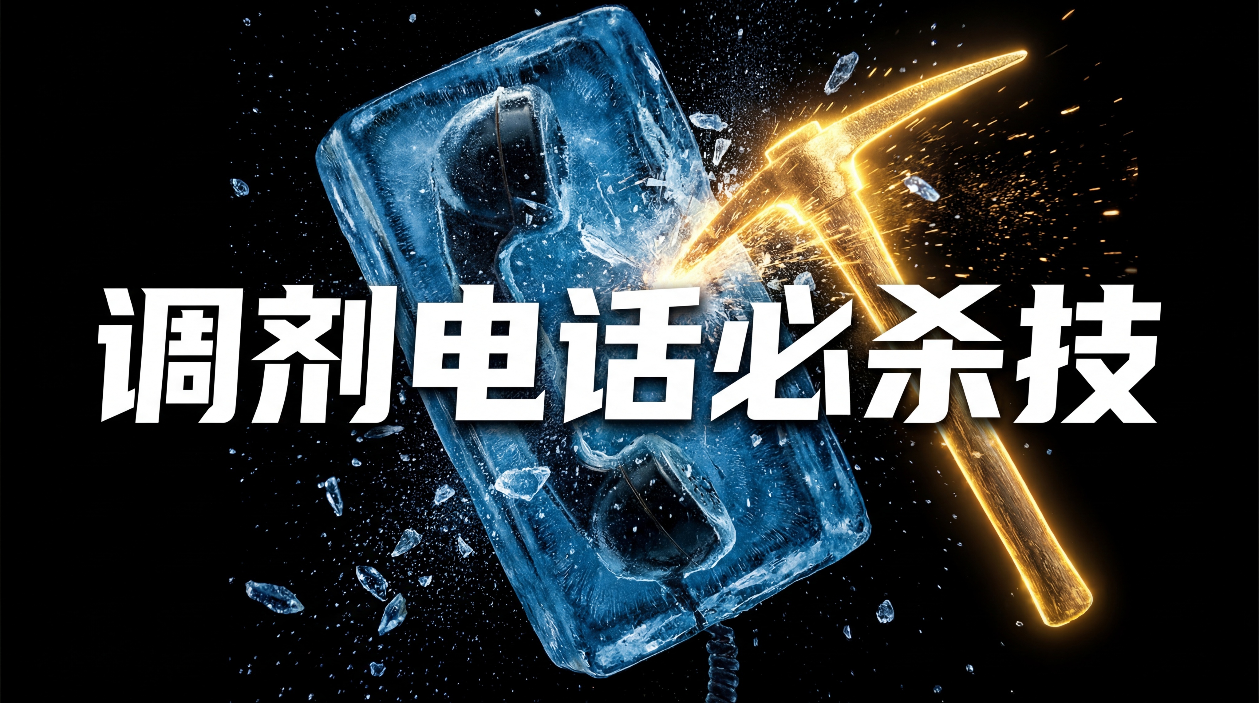 高清晰度微距摄影，黑色背景。一个老式的电话听筒被厚厚的蓝色坚冰… - 图片创意预览