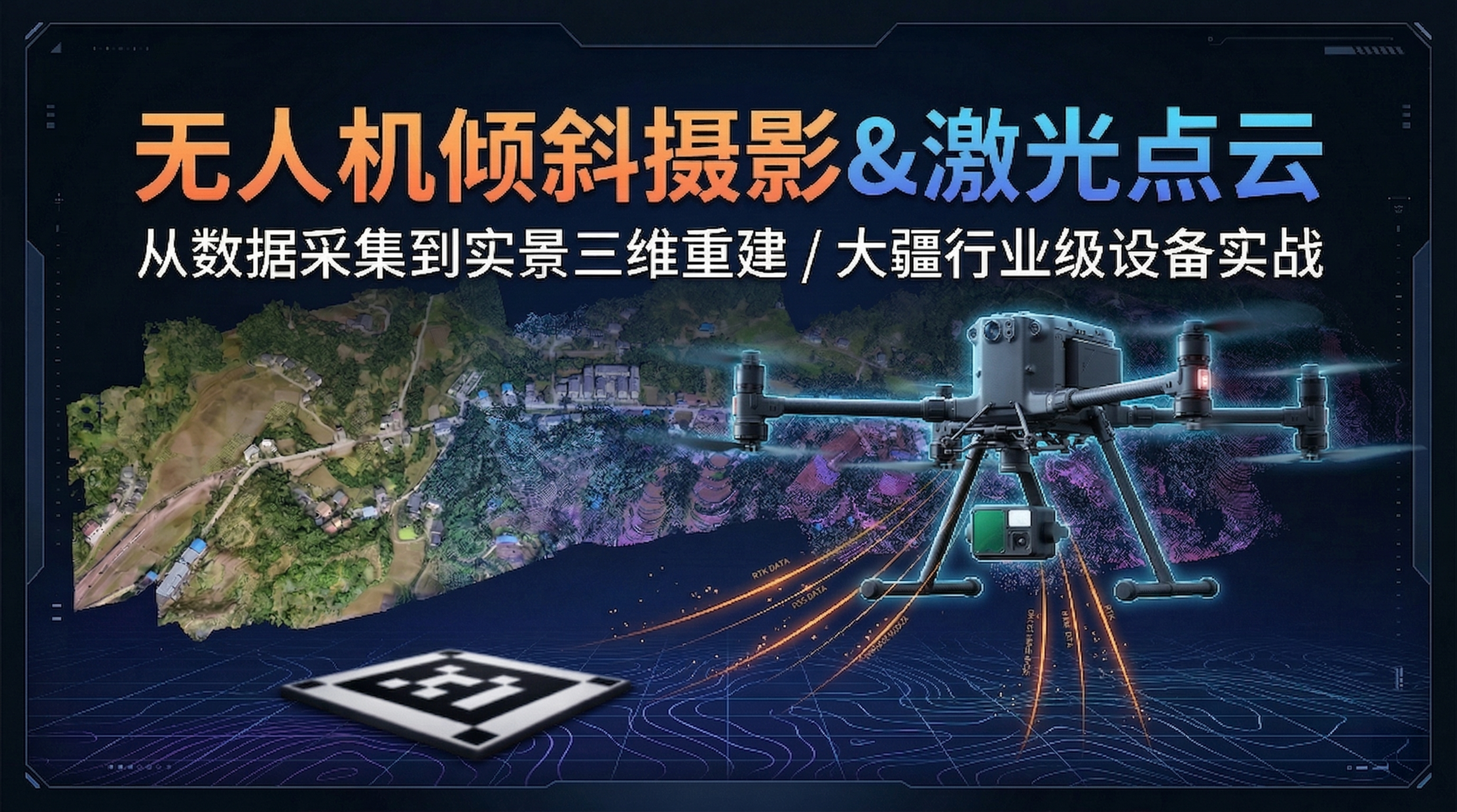 在原图基础上调整：主标题‘无人机倾斜摄影&激光点云’保持不变，… - 图片创意预览