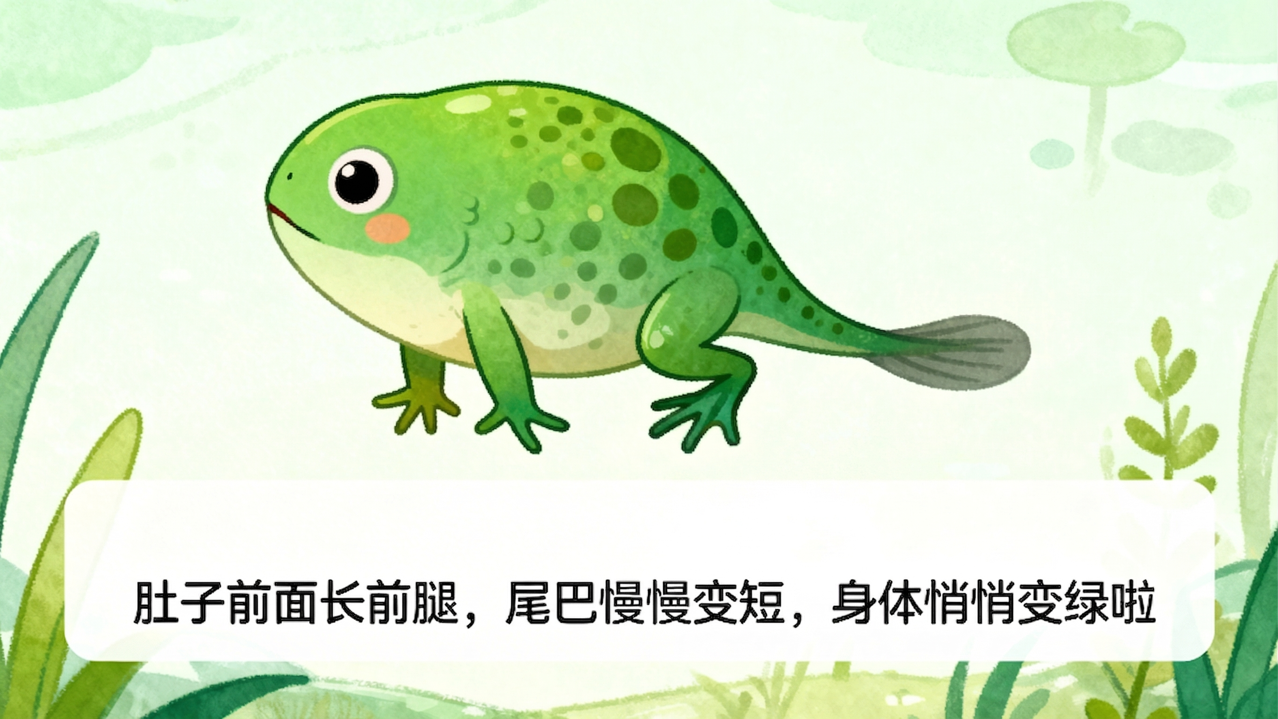 删除图片中文字“第三步：长出小前腿”，只保留下方文字“肚子前面… - 图片创意预览