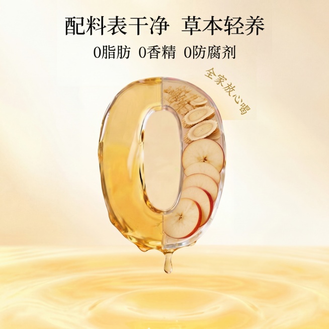 仅提升背景亮度，使其更明亮柔和，不改变主体液体、苹果片、黄芪片及文字内容；保持原图构图与尺寸不变预览效果