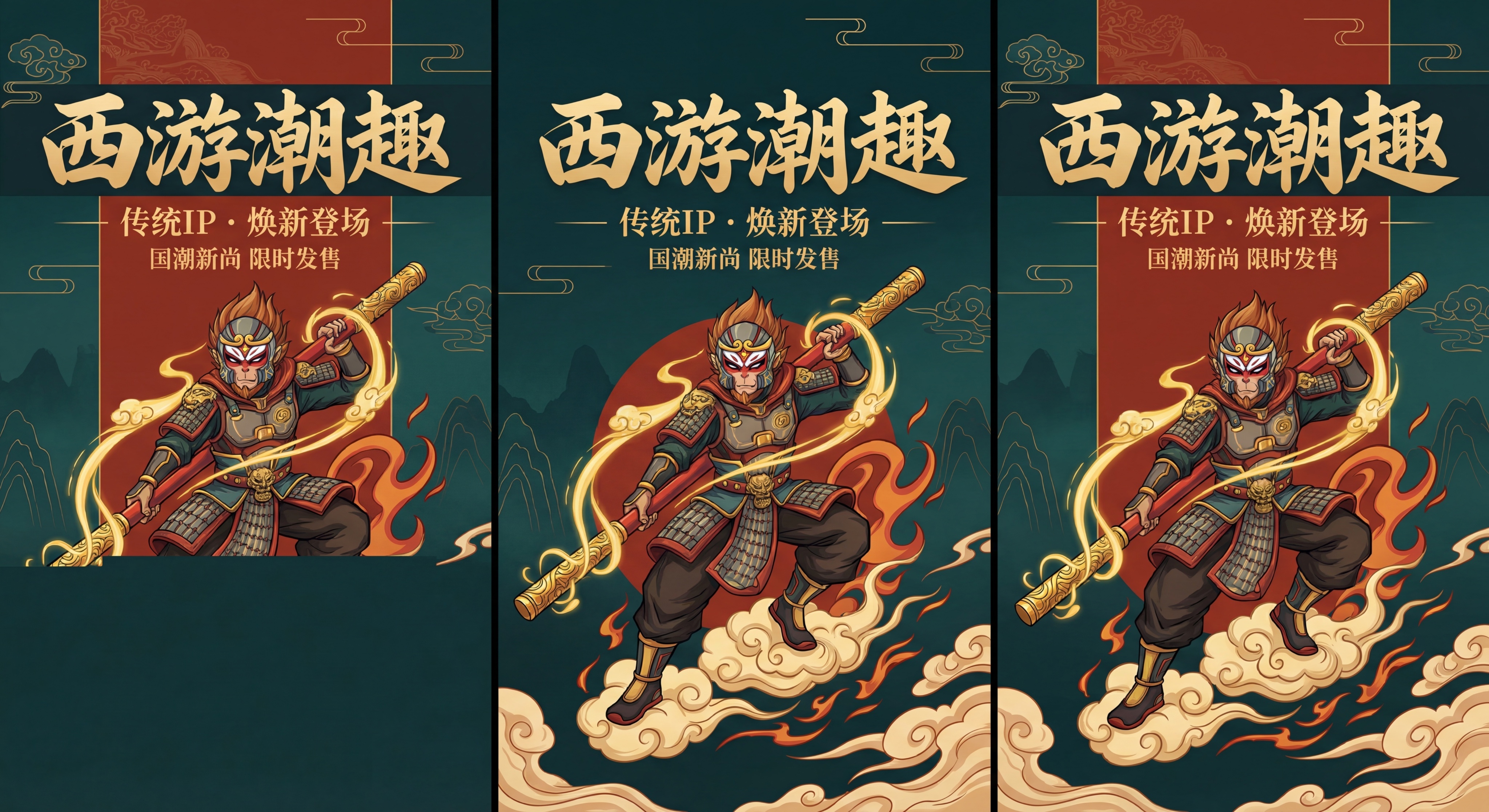 西游记主题电商海报，设计独特小众非大众款式，适配20-30岁年… - 图片创意预览