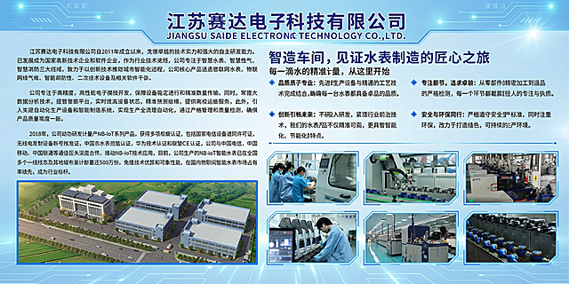 对原企业介绍展板重新排版设计，保留所有文字和图片内容，使用浅色调蓝色渐变背景，增强科技感，更换完全不同的排版布局方式，排版更美观协调