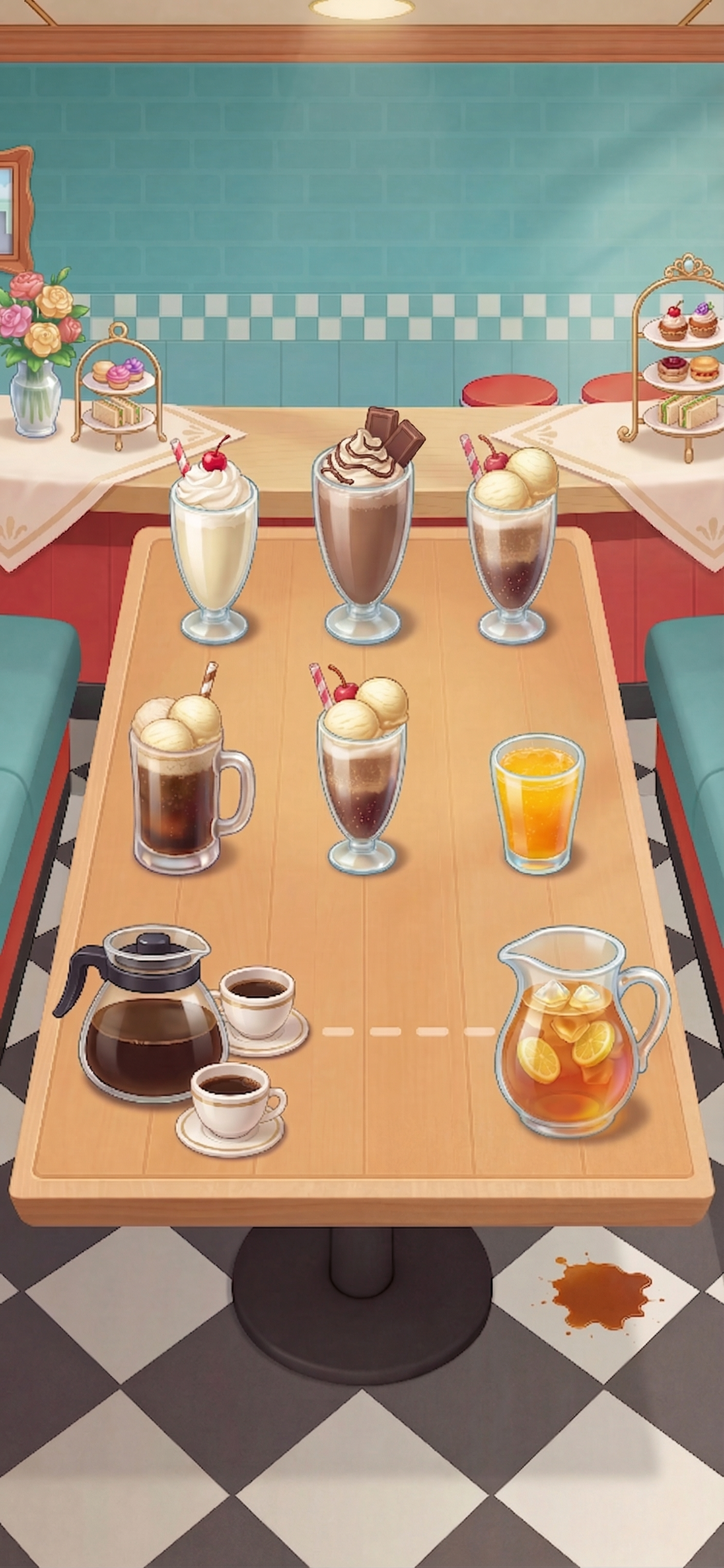 调整各饮品杯型：将草莓奶昔改为大杯，巧克力奶昔改为超大杯，在巧… - 图片创意预览