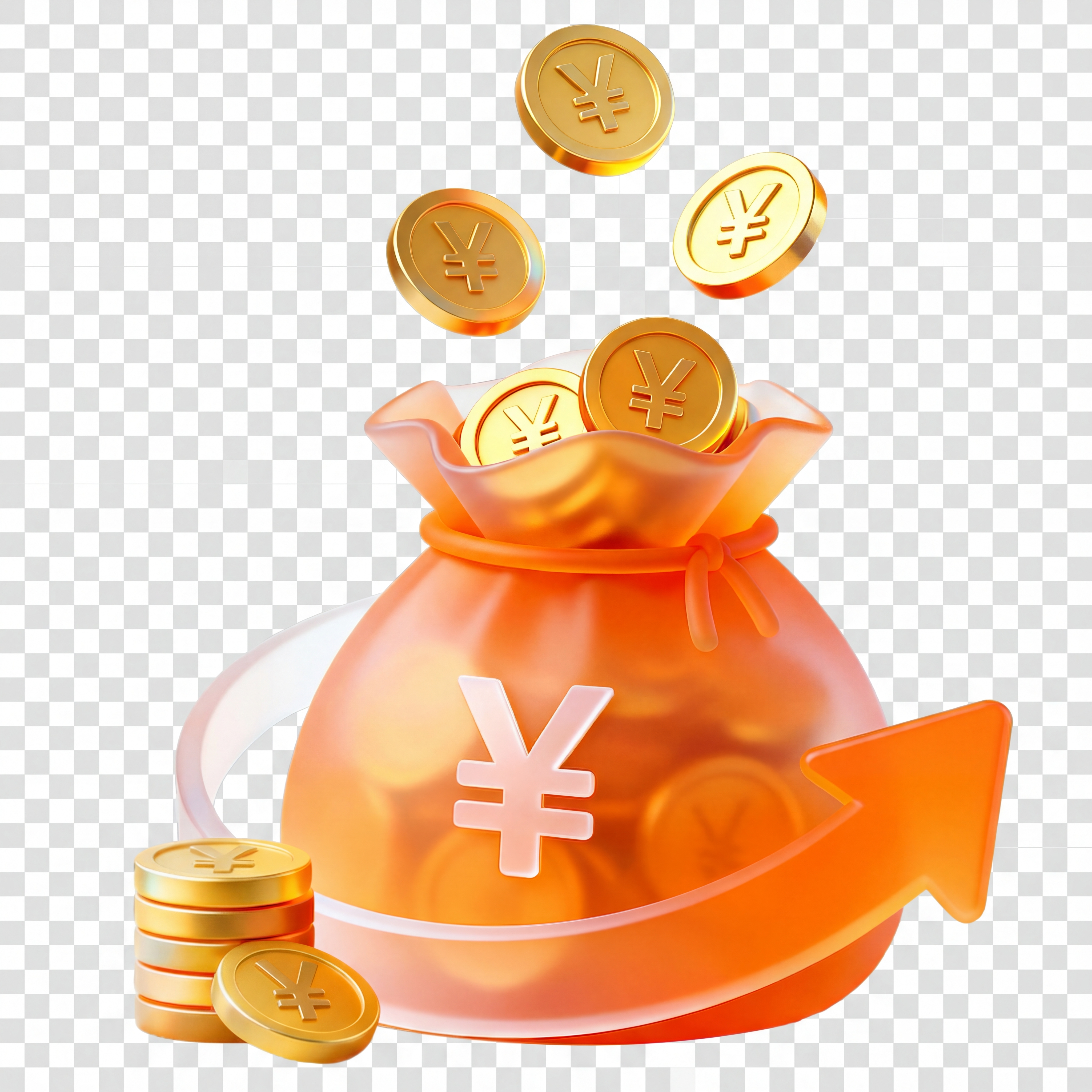 去除图片上所有的水印，保留原有的图案内容，包括橙色钱袋、带人民… - 图片创意预览