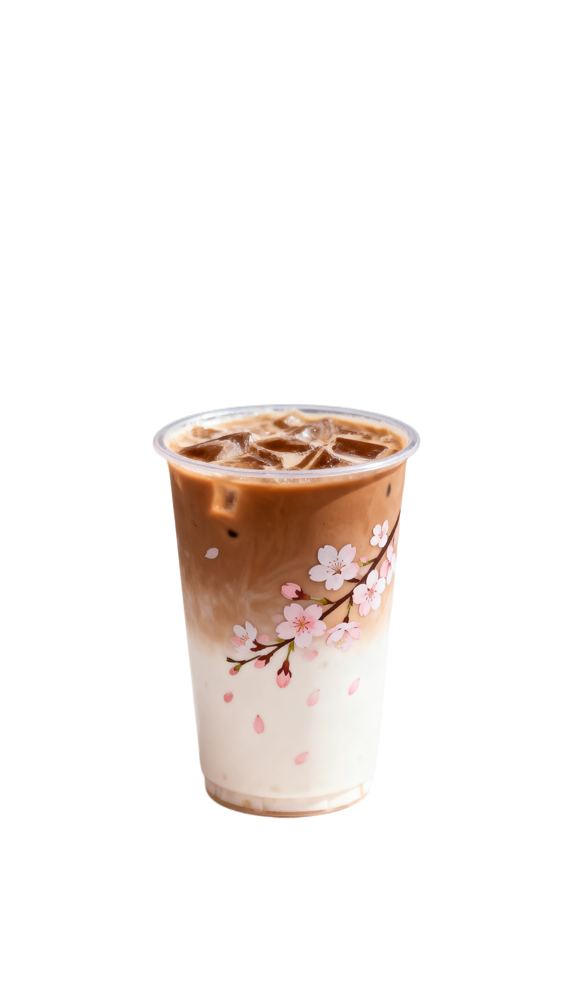 春日奶茶店促销海报，清新治愈风格，画面加入樱花元素，配色为肉桂… - 图片创意预览