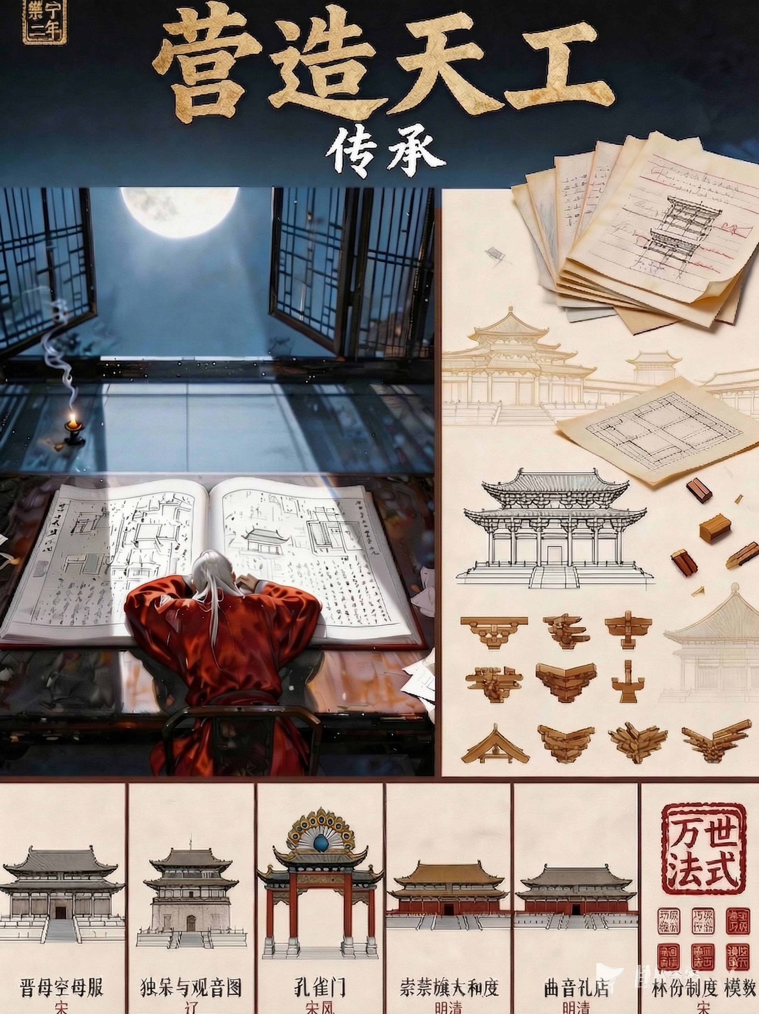 修改底部六张建筑图区域：统一每张图的尺寸与高度；简化下方文字，… - 图片创意预览