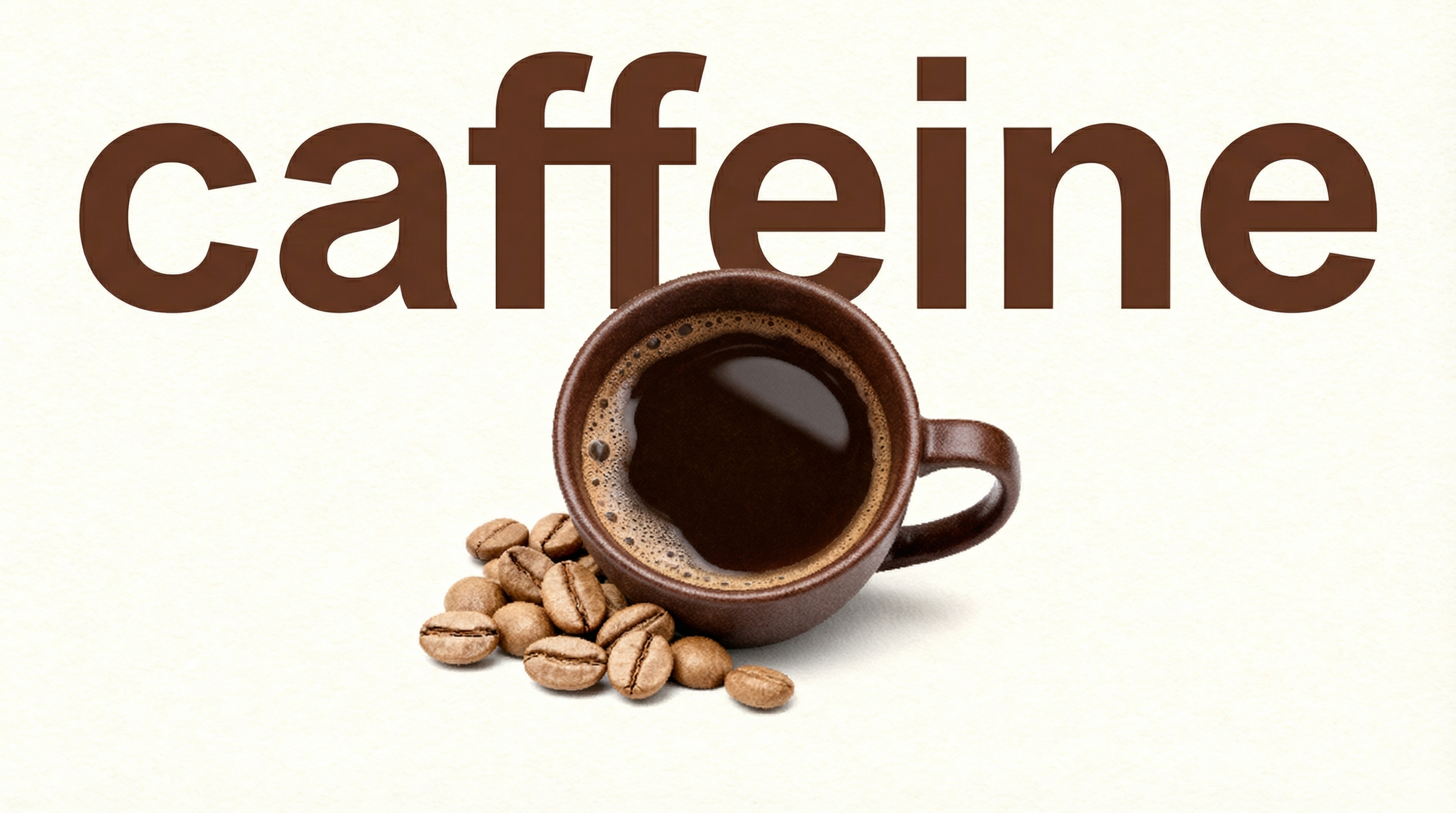 公众号封面横图，包含较大占比的英文文字"caffeine"，画… - 图片创意预览