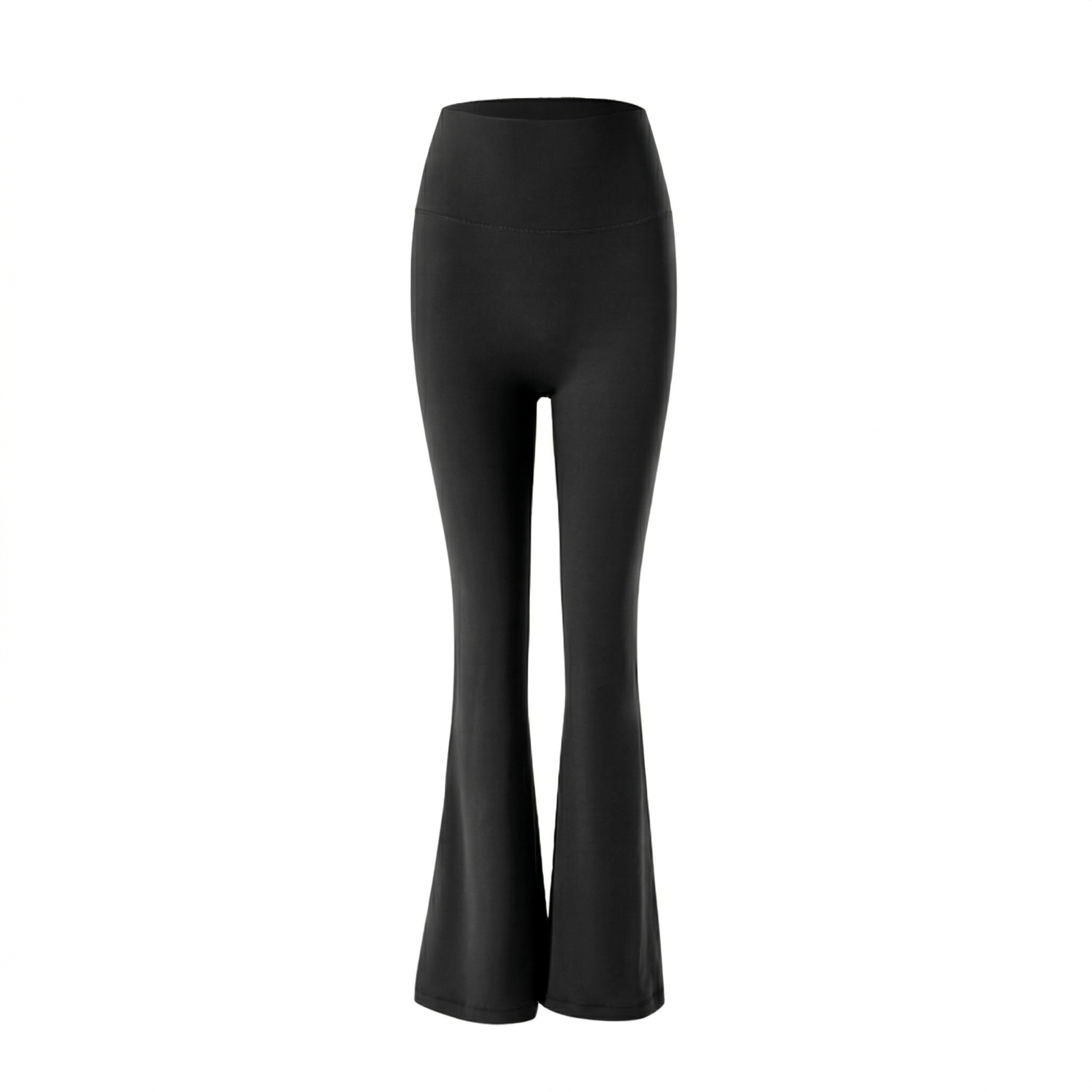 将这张浅灰色瑜伽喇叭裤修改为纯黑色，保持产品本身的形状、版型、… - 图片创意预览