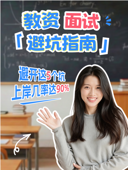 教育培训职业教资面试避坑指南人像小红书封面预览效果