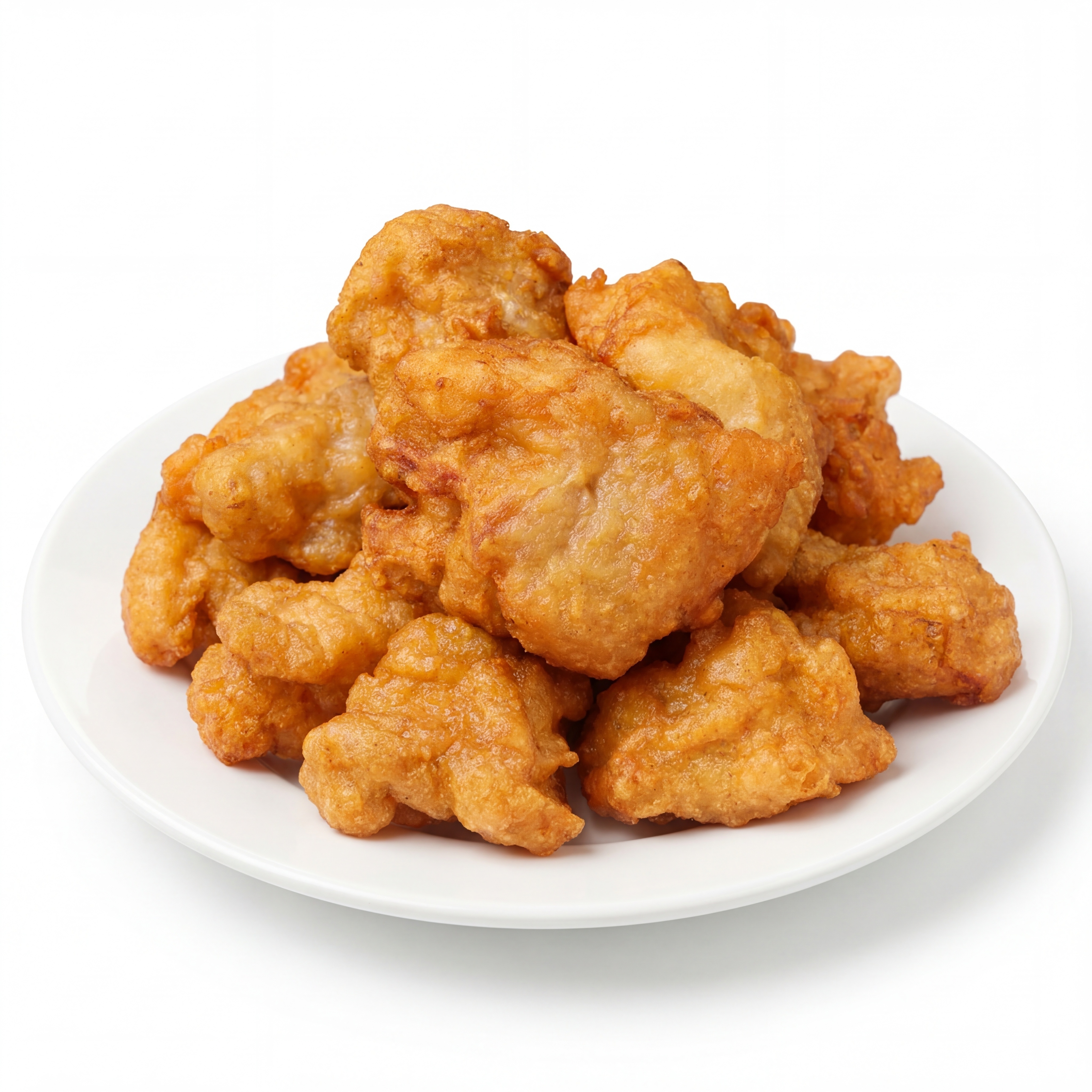 香酥脆炸鸡块，保持原产品物理结构绝对不变，把原有红边盘子替换成… - 图片创意预览