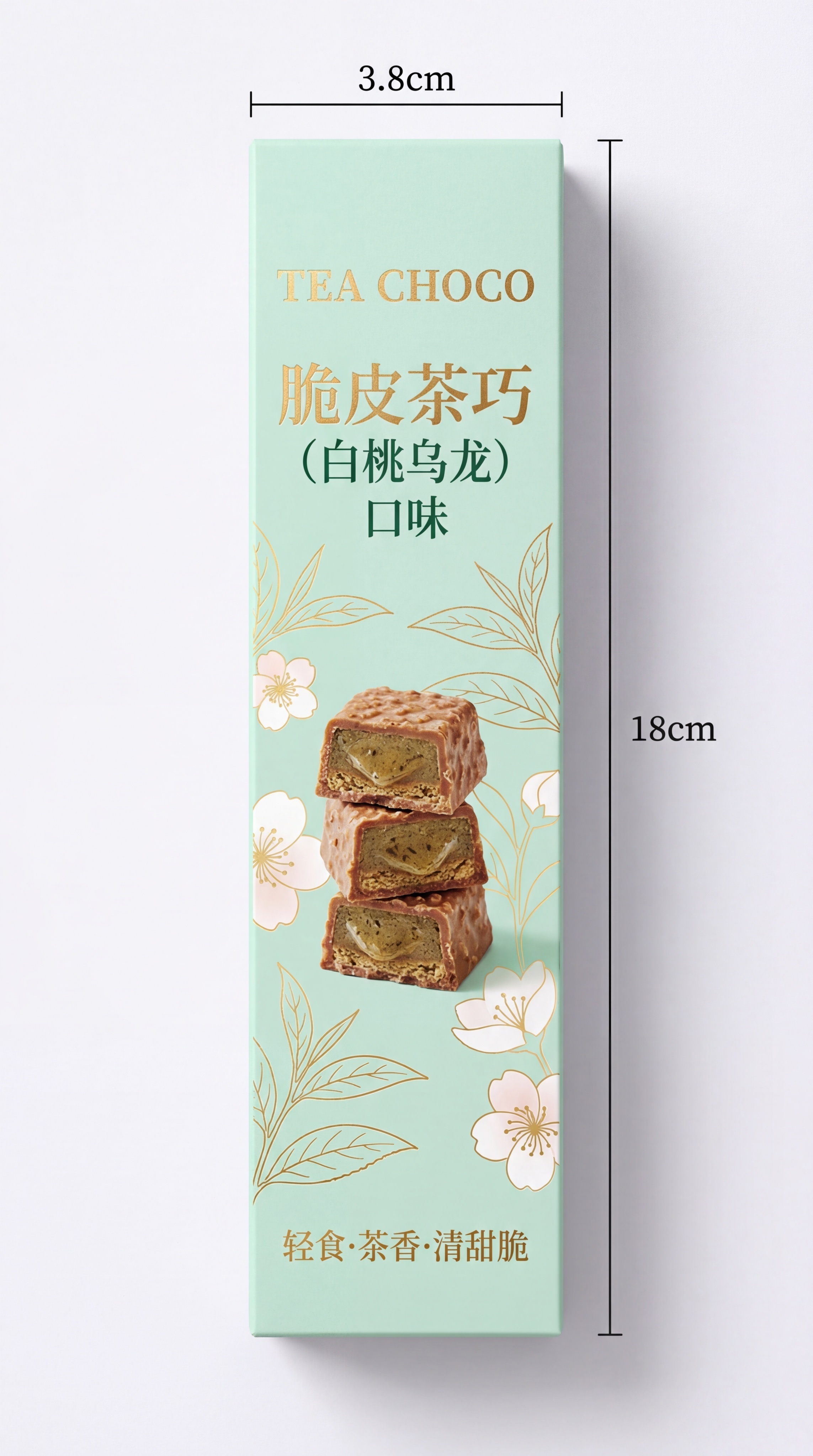 设计一款竖版细长纸盒包装，尺寸宽3.8cm高18cm，风格参考… - 图片创意预览