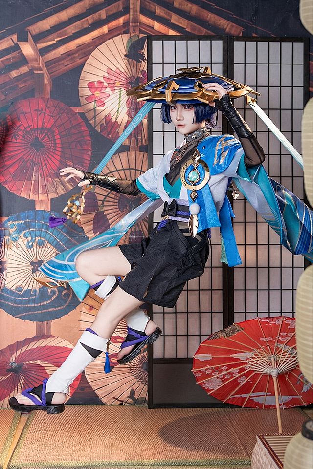 去掉图片中的黑色梯子，保留人物和背景，自然填充原来梯子位置的区域，保持原图风格一致