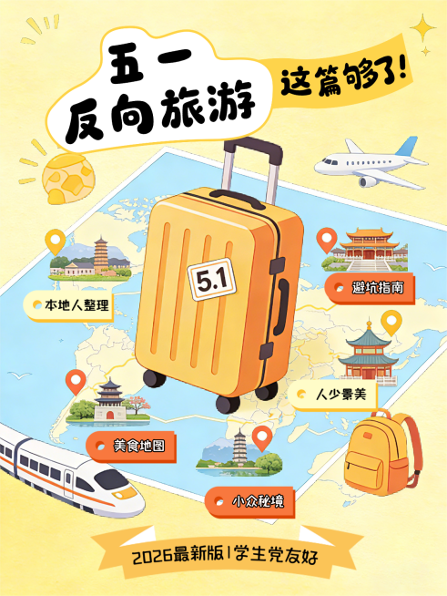 五一反向旅游-小红书封面预览效果