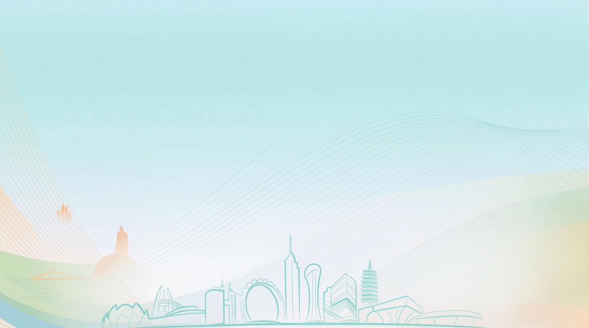 将这张图片转成清晰的矢量风格，保持城市建筑线稿和浅青渐变背景不变，转为可无限缩放的矢量图形效果，线条干净平滑，色彩简洁预览效果