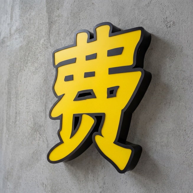 抠出图片中的发光字主体，保持主体内容不变，将背景替换为高清实拍灰色墙面，文字背面无需发光，画面比例为1:1，保留高清质感预览效果