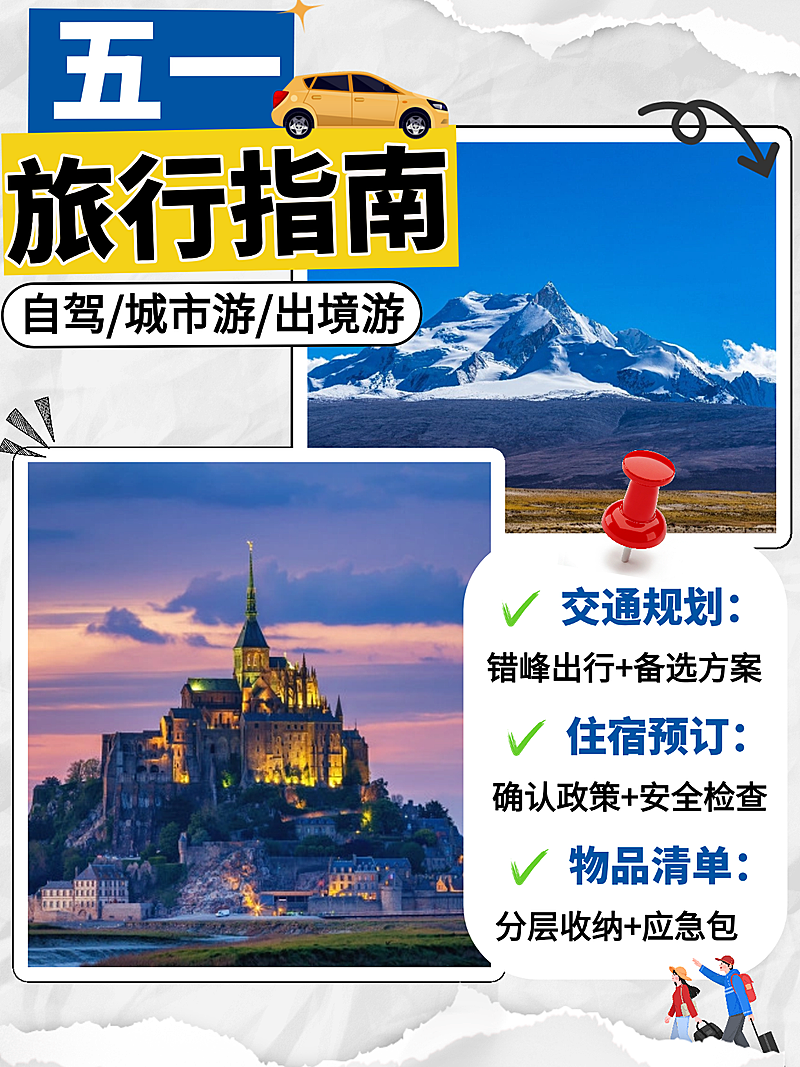 五一旅行指南实景手账小红书封面