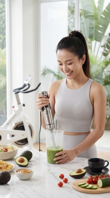 专业商业静物摄影，高清8K，极致细节，自然光柔光，明亮干净通透，低饱和治愈色系，画面无杂物，色彩真实还原食物质感，对焦清晰，产品立体有光泽，氛围感温馨用心。核心场景：明亮现代北欧风家居厨房，一位扎高马预览效果