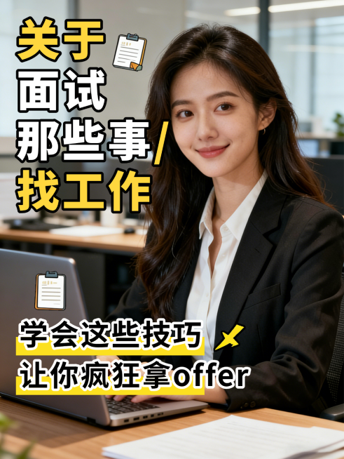 面试求职小红书封面找工作拿offer小红书封面预览效果