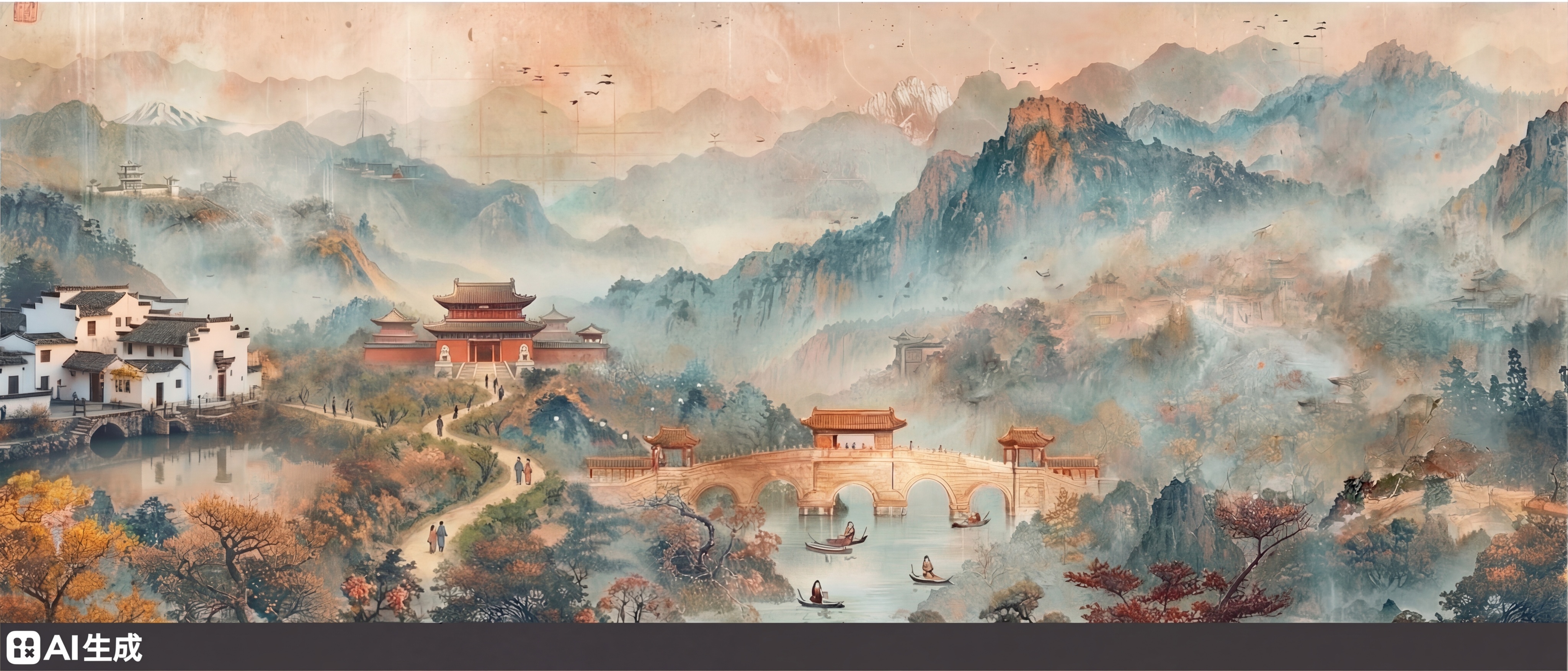 将官府建筑尺寸稍微调大，添加清晰明显的林间小路，把民居、官府和… - 图片创意预览