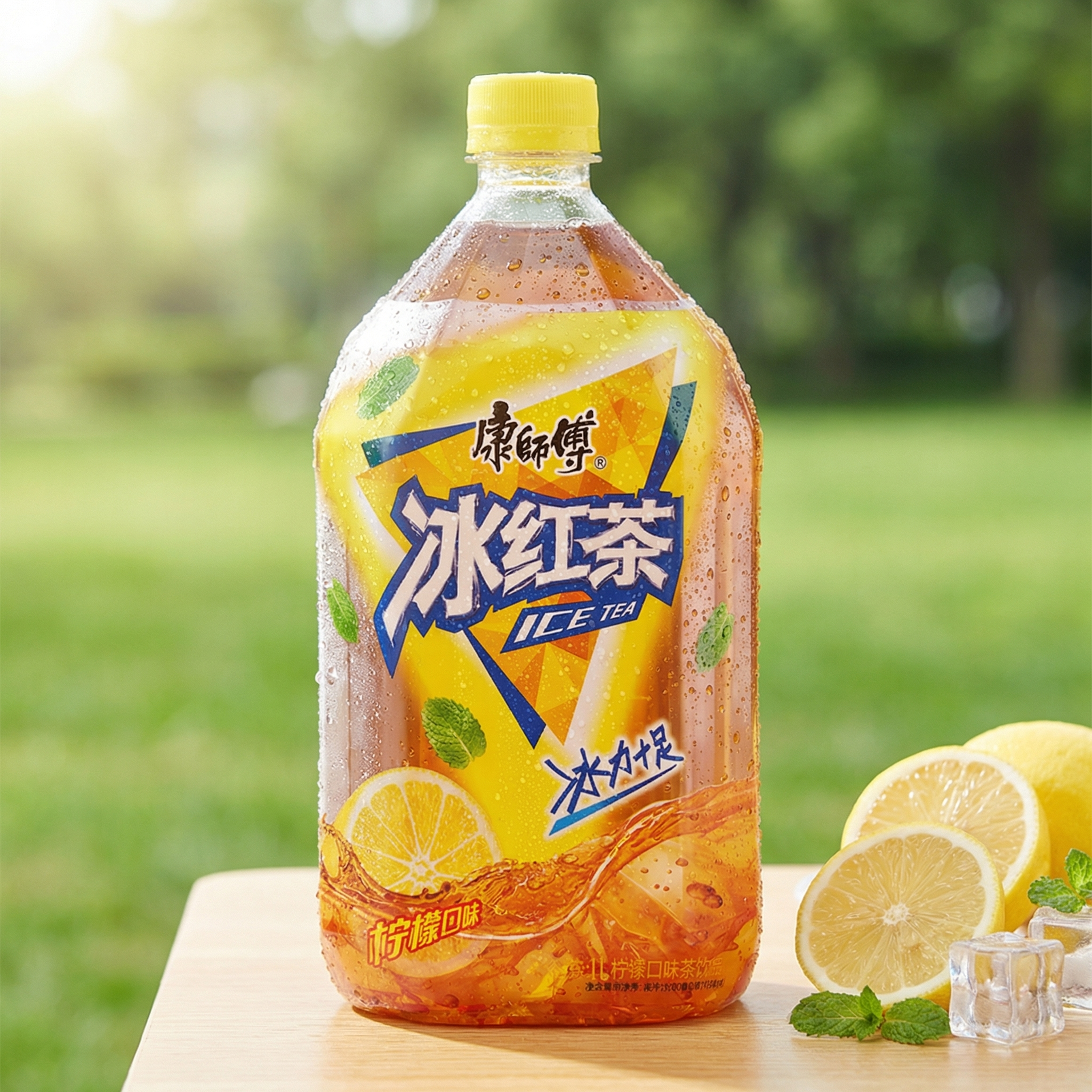 大瓶装康师傅冰红茶，保持原瓶物理结构绝对不变，严禁包装扭曲变形… - 图片创意预览