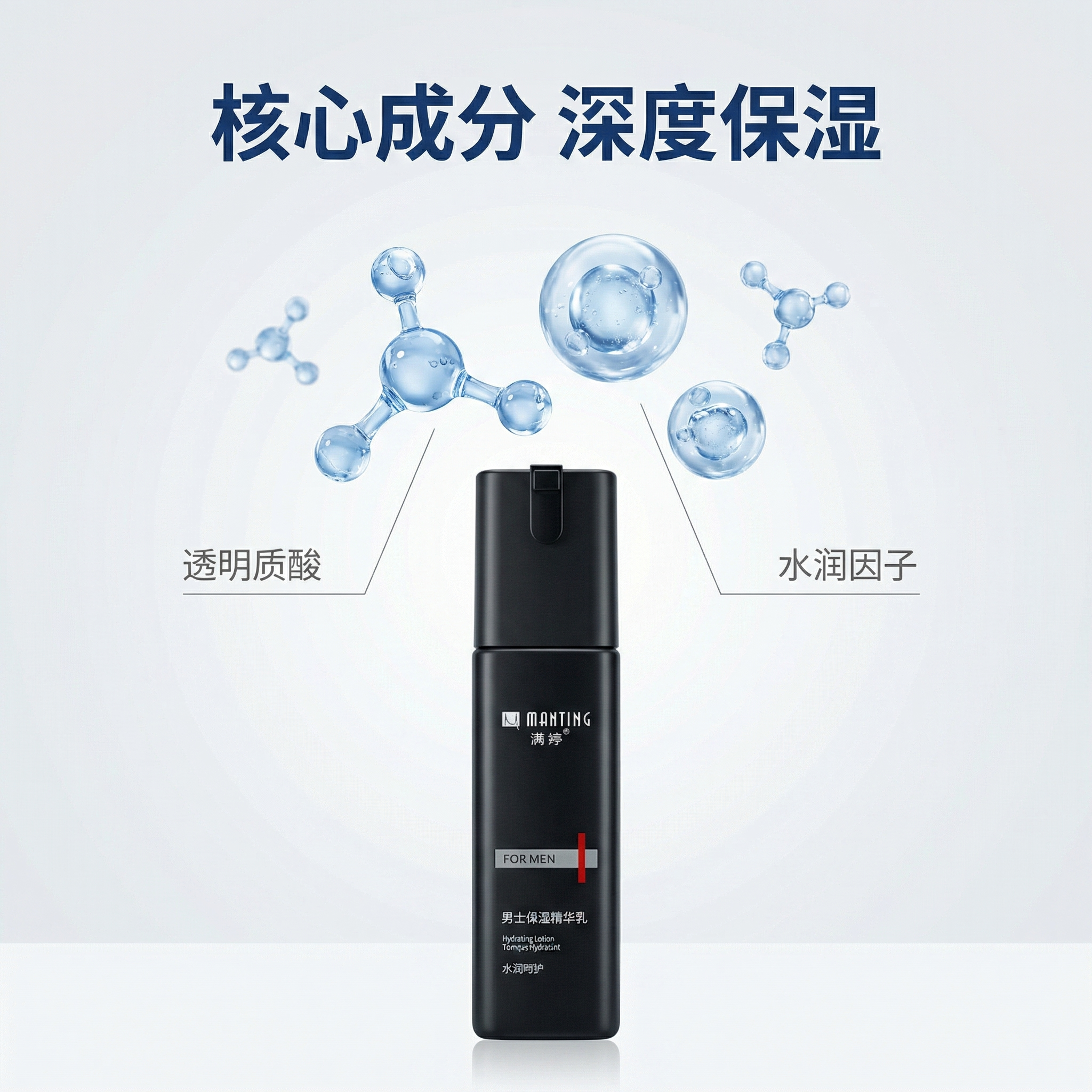 [主图 2] 男士保湿精华乳核心功效解析 [氛围风格] 科研成… - 图片创意预览