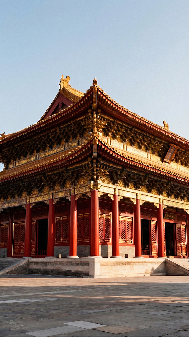 去掉图片中右上角那一束阳光效果，保留建筑主体与整体光影氛围，保持原有构图和风格不变