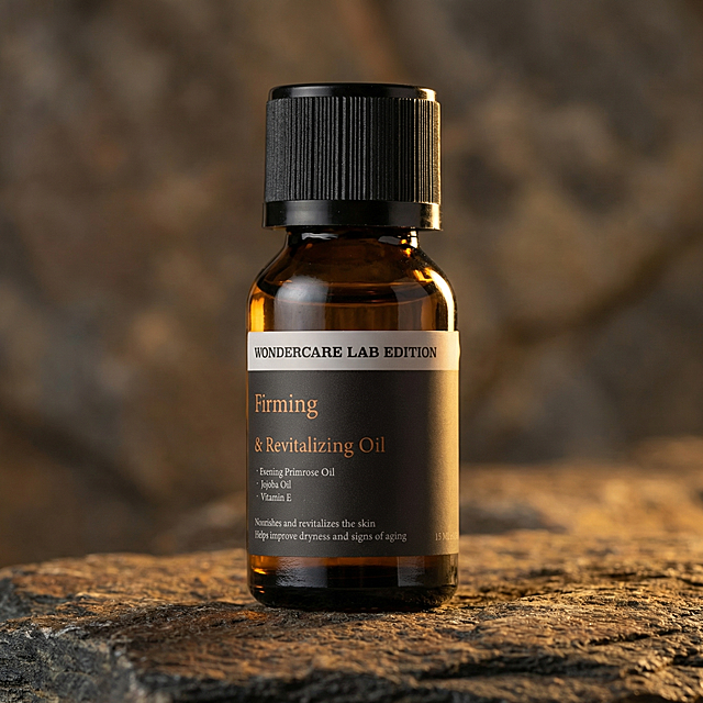 琥珀色棕色玻璃精油瓶，黑色螺旋瓶盖，保持原有产品外观和瓶身标签文字，严禁扭曲改变产品形态。置于天然矿业石材质台面上，暖棕自然色调，参考天然自然风格。侧逆光。【产品受光面泛起暖棕黄色，暗部及边缘映射深灰色矿石的光晕。绝对禁止纯白高光，彻底物理融合】。产品居中特写构图，微侧视角调整空间感。将原参考图的木质道具替换为天然矿石纹理，重构背景细节，保留50%参考图自然氛围。严格锁定宽高比为 1:1。4K分辨率。