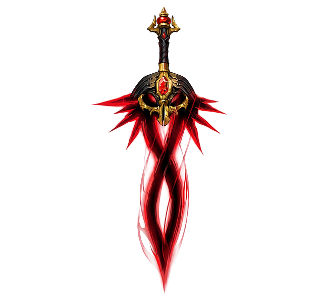 提取图片中的武器，去掉人物和背景，生成武器正视图，纯白背景，保留武器原有的红黑金配色和细节设计，精致清晰的武器展示图