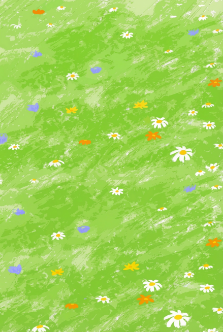 将这张图片转化为4K高清的矢量图，保留原有绿色草地小雏菊手绘风格预览效果