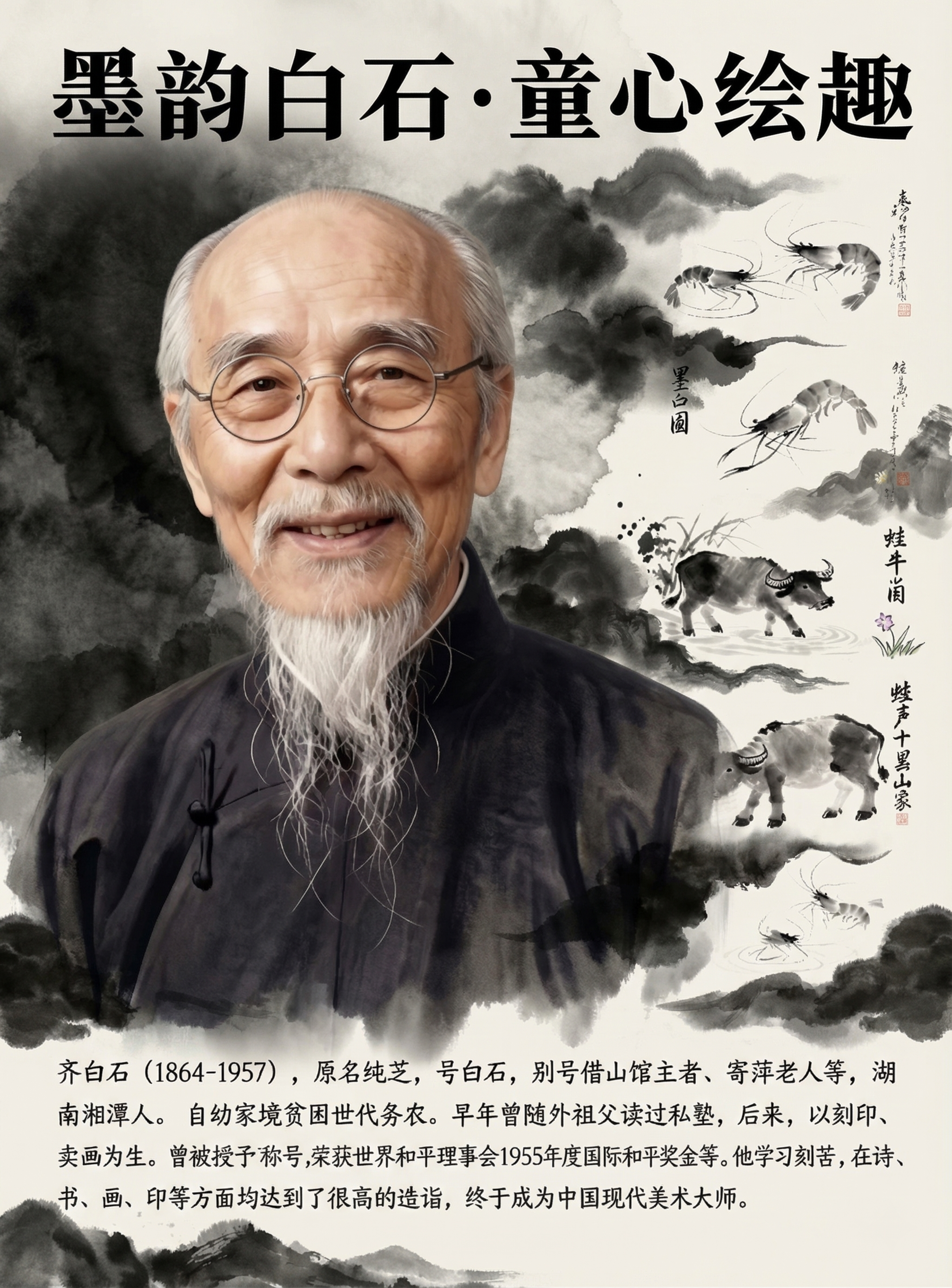 保留原图所有内容，优化海报排版，增强整体中国画水墨韵味，调整作… - 图片创意预览
