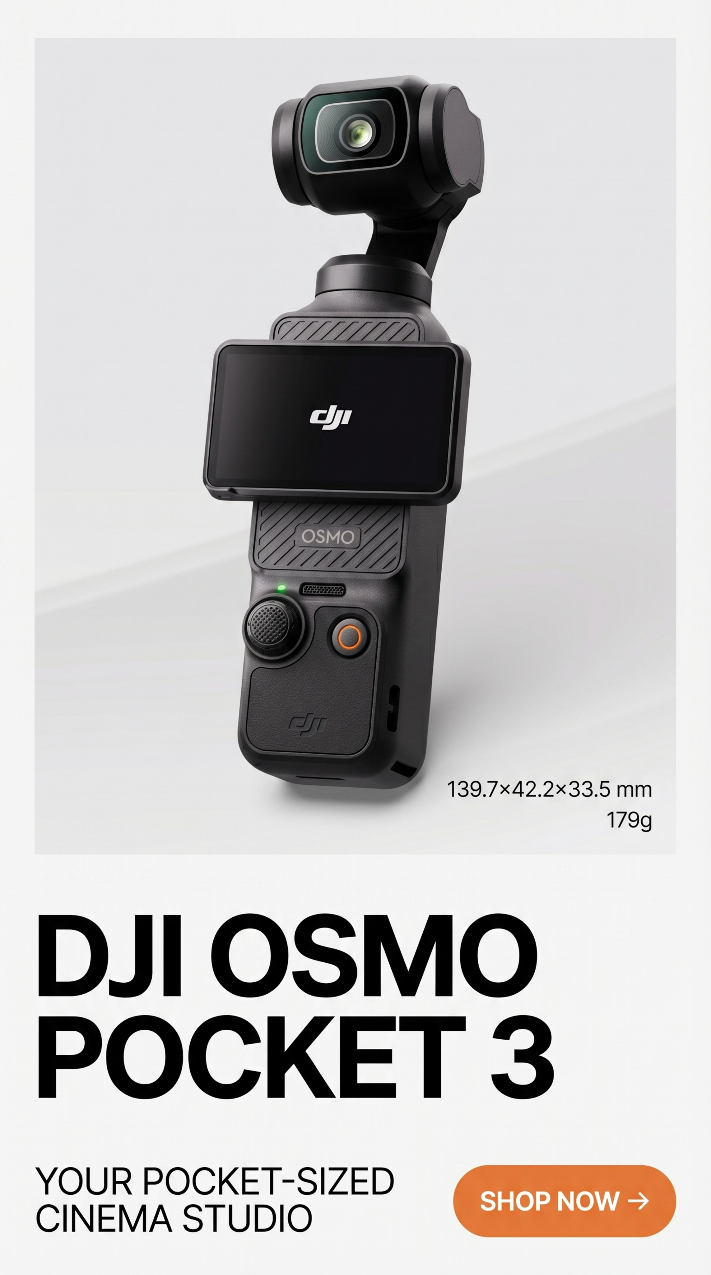 严格还原参考图中的DJI Osmo Pocket 3产品，包括… - 图片创意预览