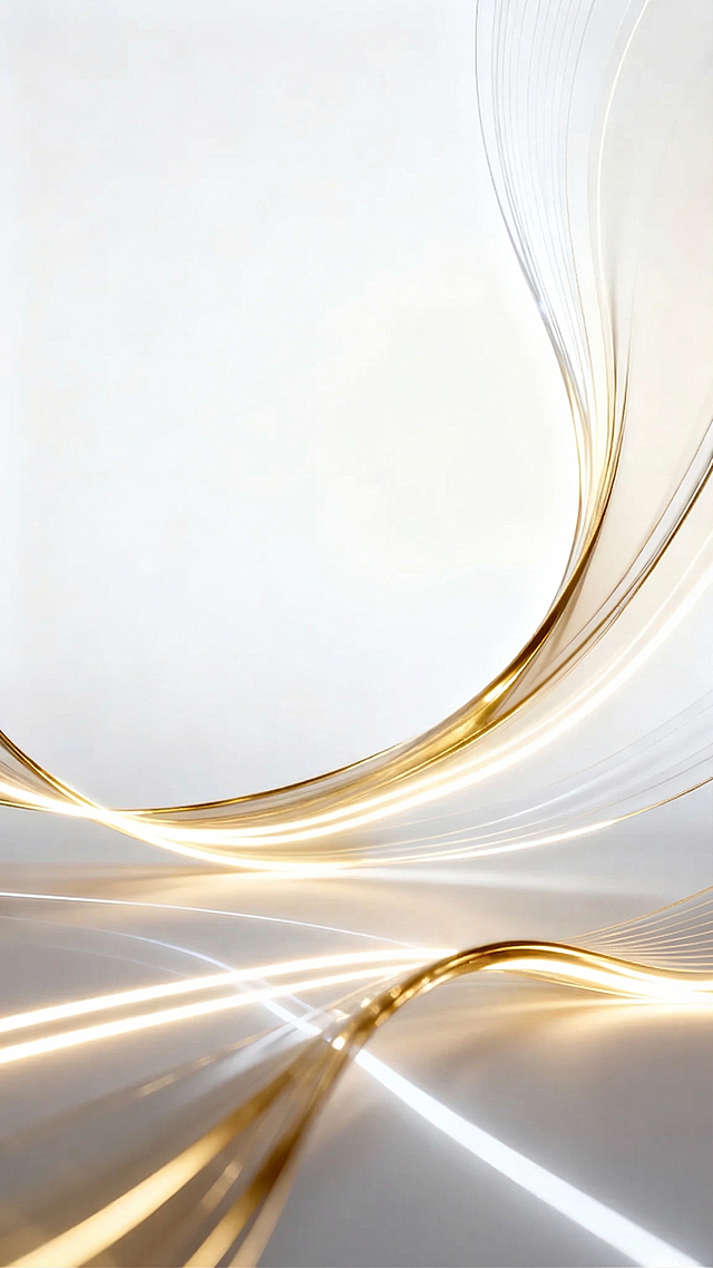 删掉图中的精华液产品，保留原有的白金渐变流动丝带和干净亮白背景，保持整体风格一致