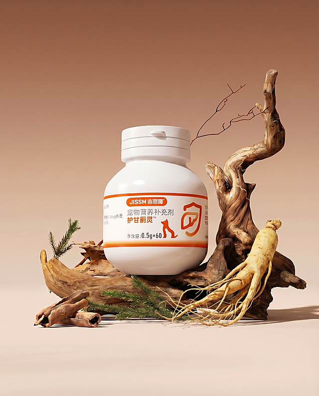 将原图右下角的生姜替换为一根完整的人参，形态自然、须根清晰，颜色呈淡黄褐色，质感干燥有纹理。保持人参与原场景中枯木、松枝、肉桂等元素的空间关系一致，底部接触点贴合木质底座，不漂浮。光影与整体场景协调，保留原图暖色调氛围与柔和阴影。严格锁定宽高比为 4:5，4K分辨率。

负向提示词：生姜,姜块,变形,漂浮,违和感,塑料感,过度光滑