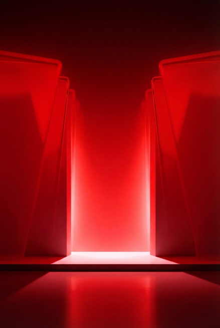 去除图中所有人物剪影和所有文字信息，保留完全一致的红色空间光影背景风格，保持原构图预览效果