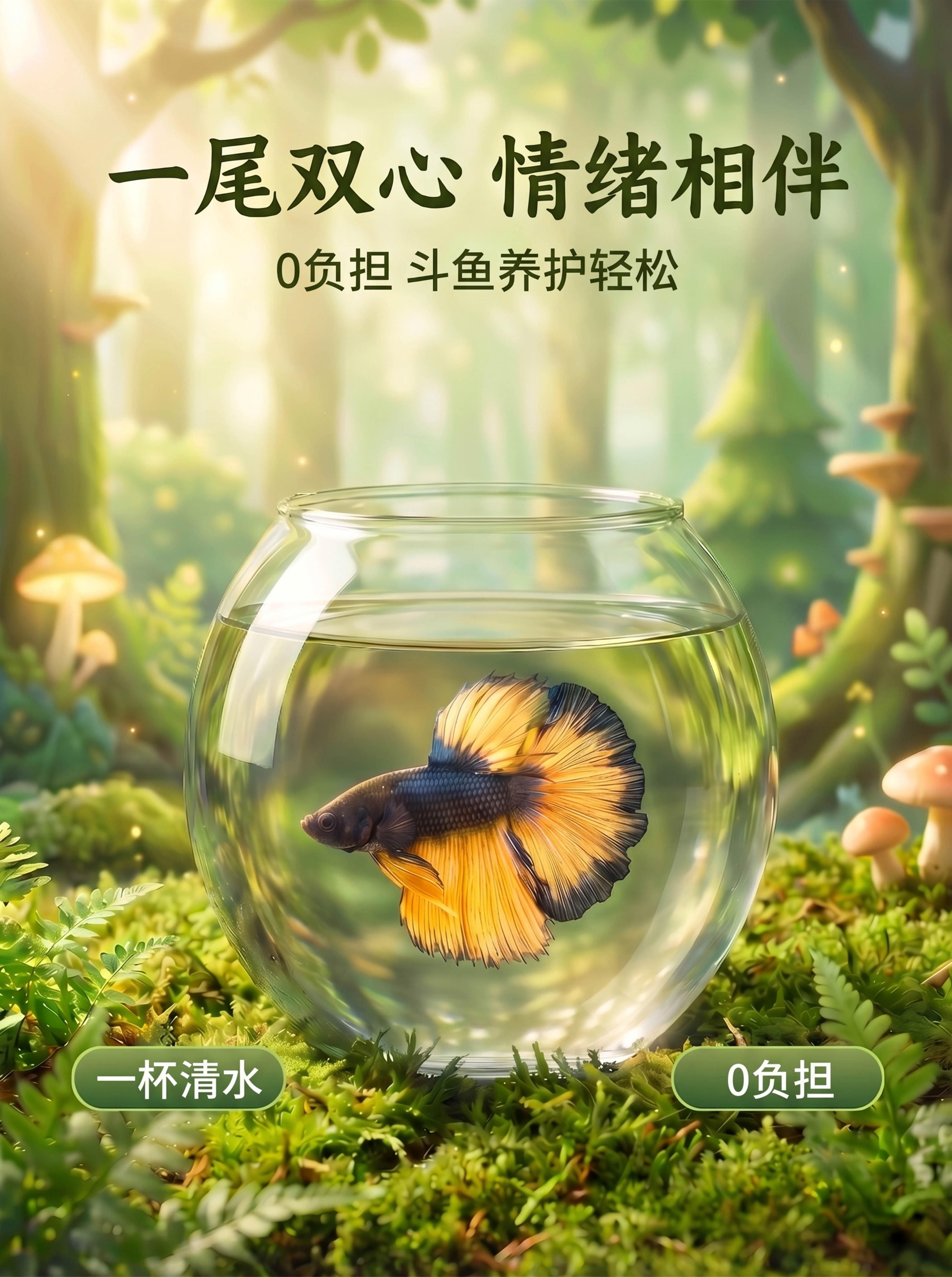 参考图一的光影和色彩风格，将图二调整为和图一一样的真实森林光影… - 图片创意预览