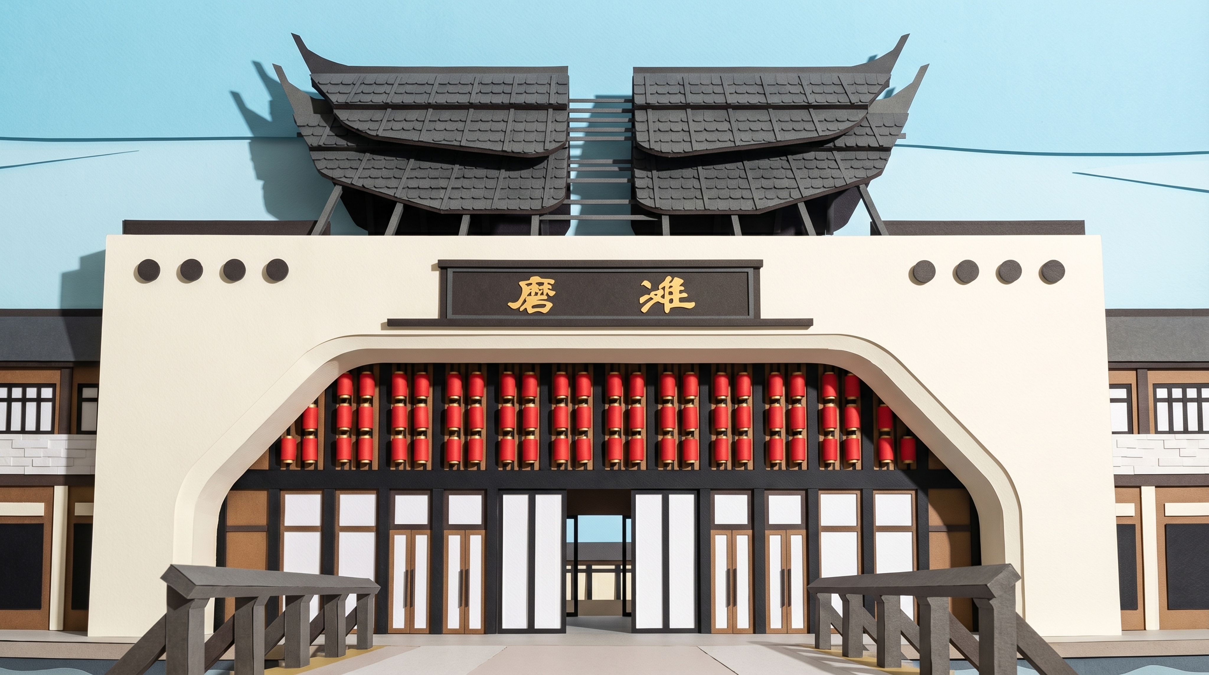 纸片分层动画风格，多层cut-out结构，纸张边缘清晰，投影分… - 图片创意预览
