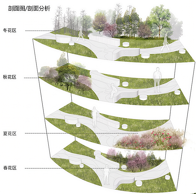 去除图片上的所有水印，保留原图内容和风格，保留景观分析剖面图的文字和所有设计细节，仅去除水印，画面保持干净清晰