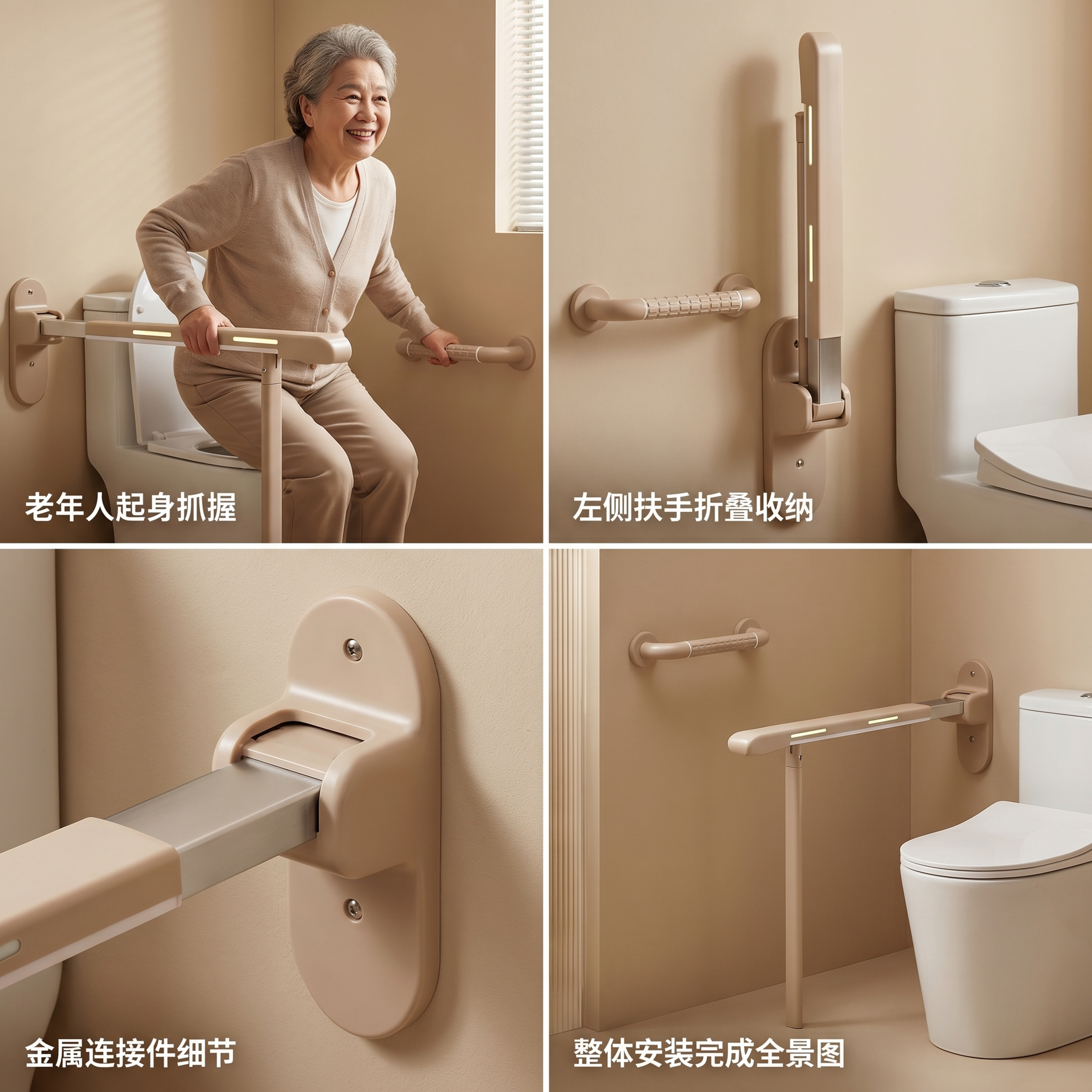[主图 4] 马桶扶手多场景适用性展示；[氛围风格] 真实自然… - 图片创意预览