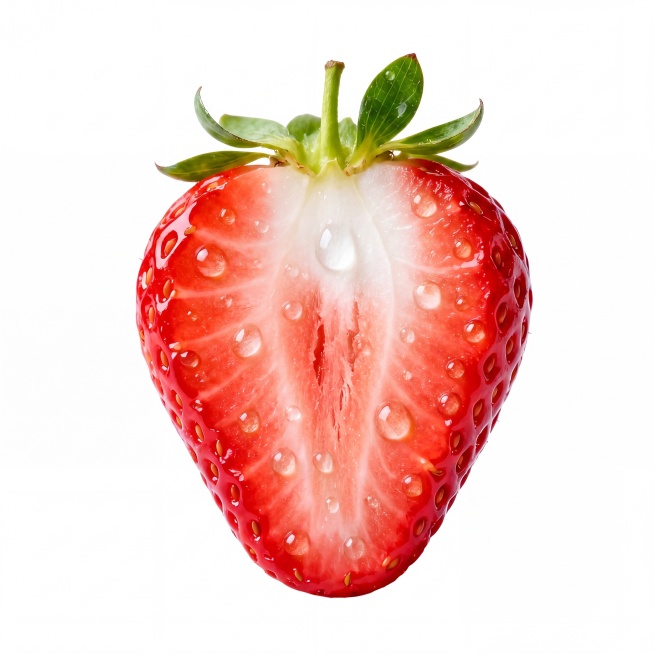 在草莓表面添加清晰自然的水珠效果，保持图片原有内容和构图不变，水珠真实通透，不改变草莓本身的色彩和纹理预览效果