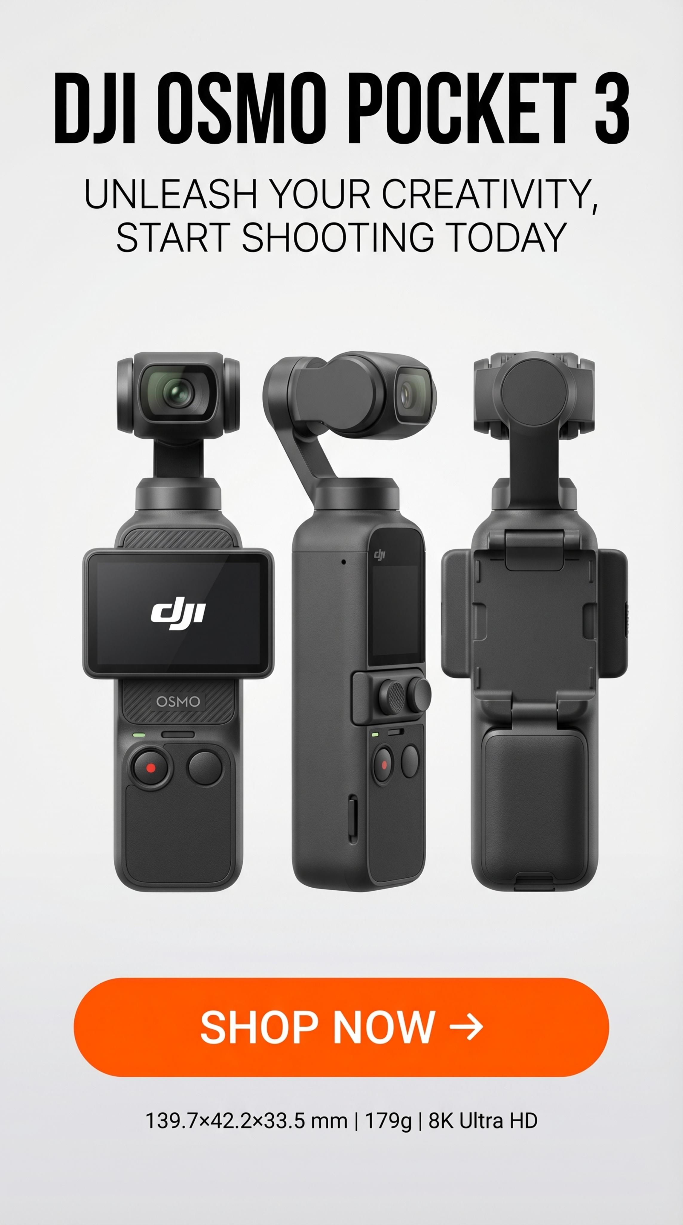 严格还原DJI Osmo Pocket 3产品细节，包括包装设… - 图片创意预览