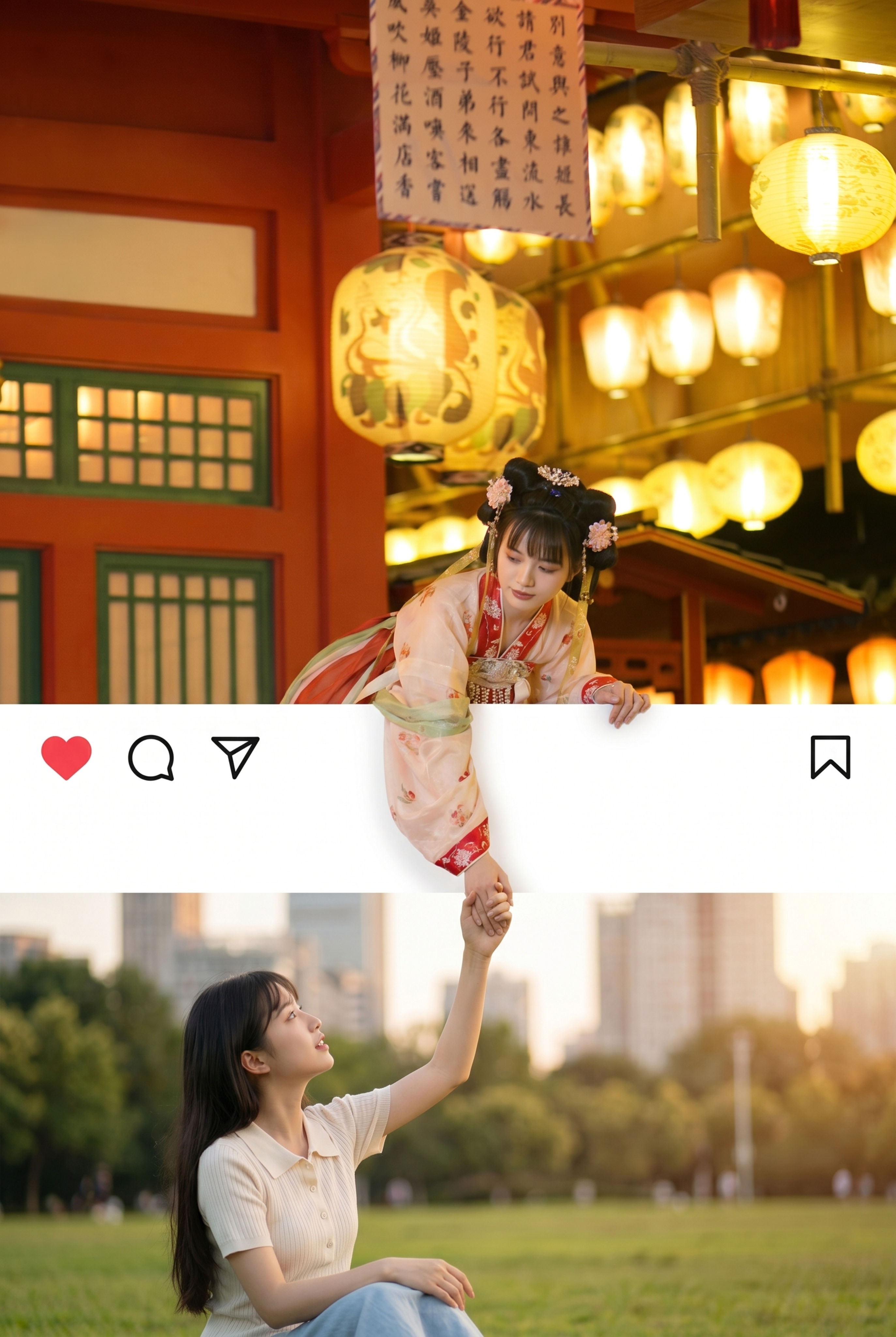 三段式结构叙事海报，写实商业广告风；画面上半部分（50%）：使… - 图片创意预览