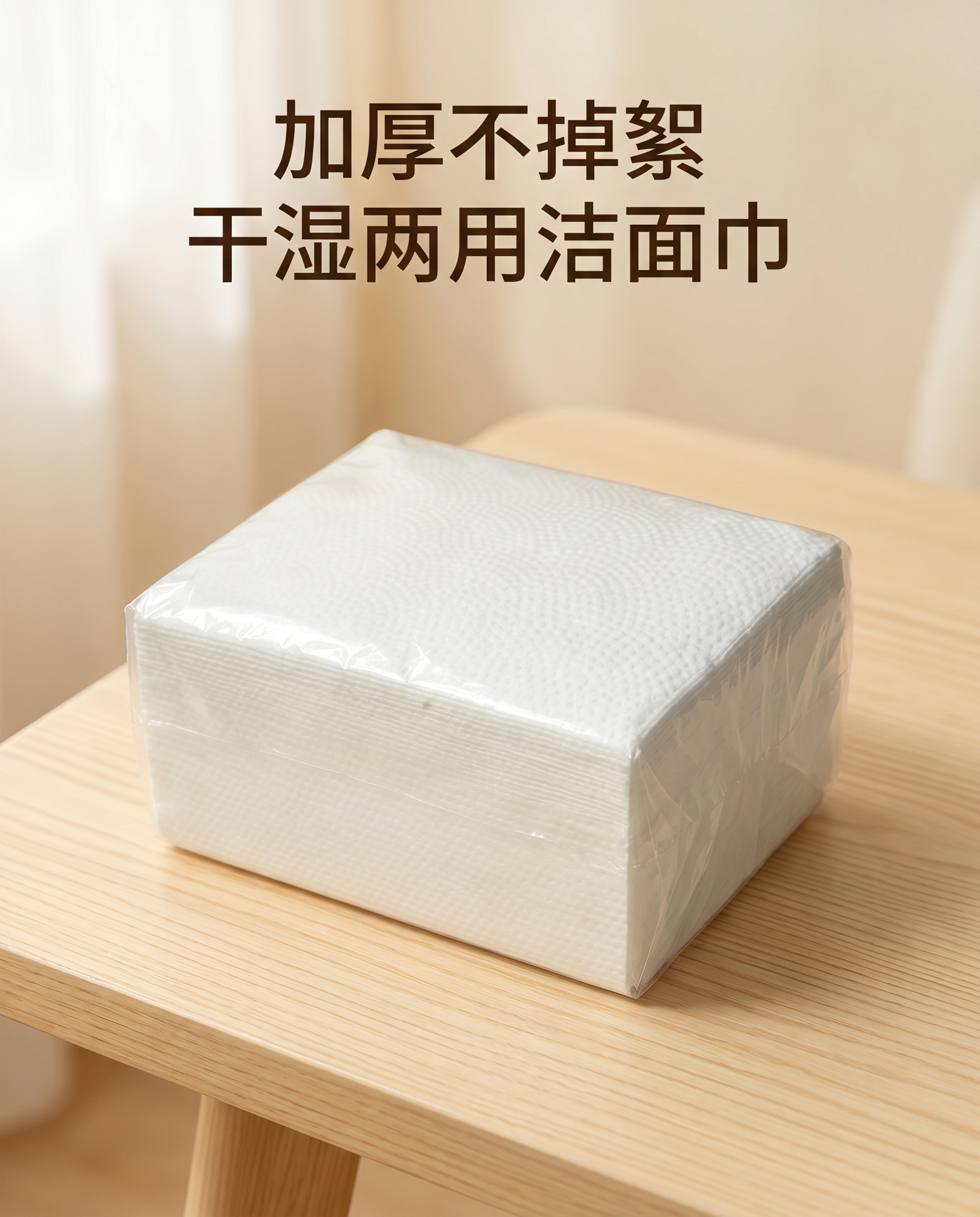 保持图片中白色棉柔巾产品外观和物理结构绝对不变，仅替换为温馨奶… - 图片创意预览
