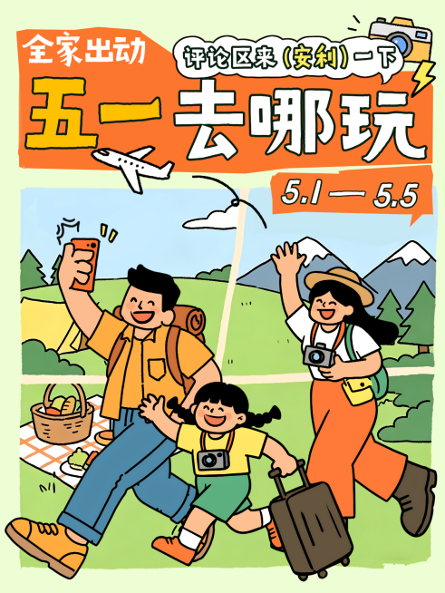 五一出行景点推荐攻略小红书封面预览效果