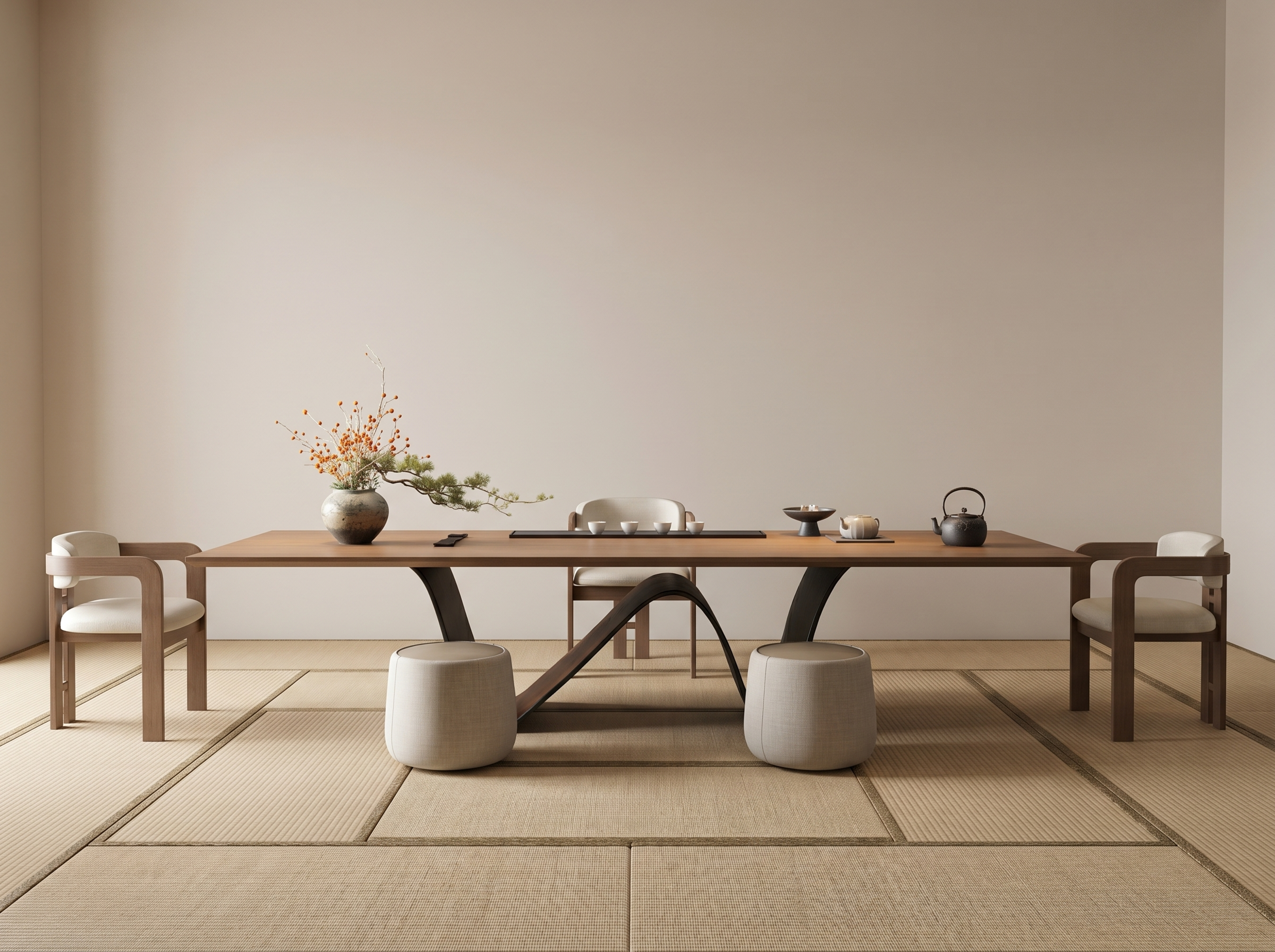 保持茶桌及全部配套家具（含椅、凳、茶具、花器等）主体外观、结构… - 图片创意预览