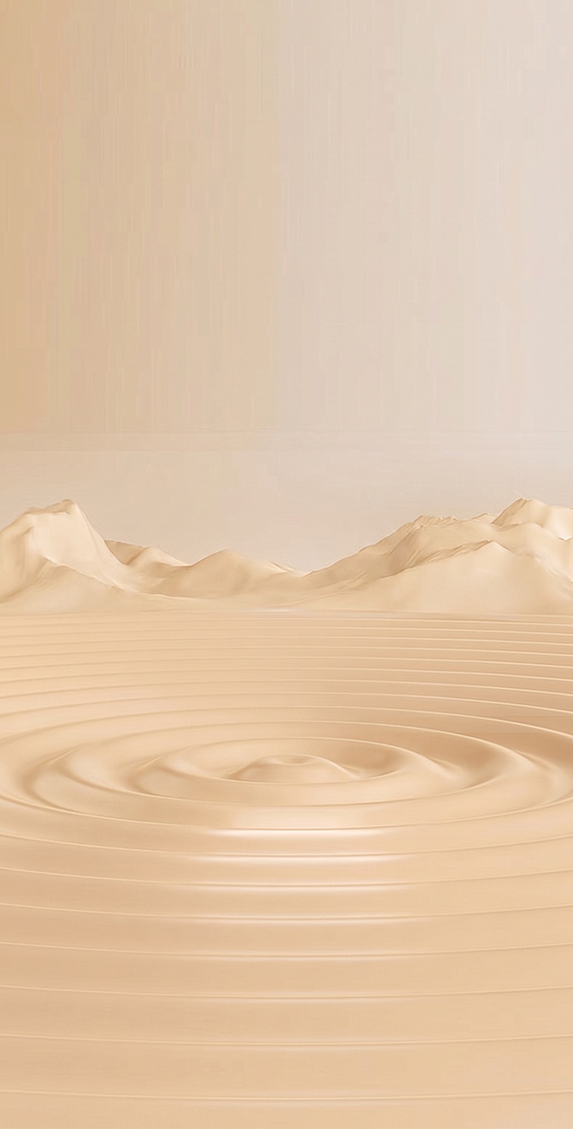 移除图片中的黑色喇叭产品，移除下方的图案色块和文字，保留原海报的浅米色渐变背景和水波纹、浅山纹理，整体保持原图风格和色调一致