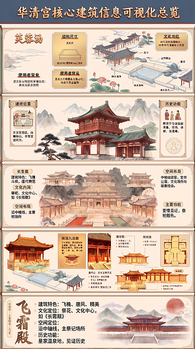 将整张图中所有文字（含标题与说明）强制放大至当前字号的2倍，确保极清晰易读；若需调整行距或微调布局以适配大字，请自动优化排版，但不得删减已校正的核心信息；保留国风背景、建筑图示与整体结构不变