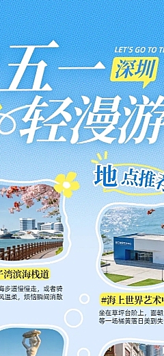 五一出游城市节日营销周边游地点推荐长图海报
