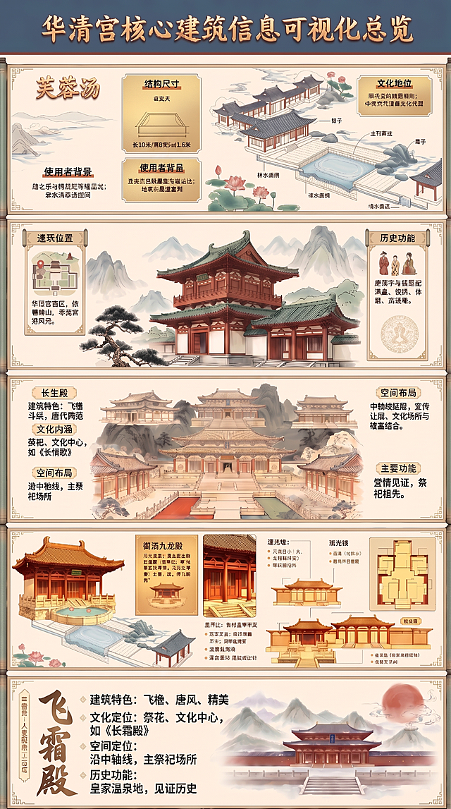 将整张图中所有文字（包括标题与说明文字）统一调整为飞霜殿板块中当前字号大小——即较大、清晰、易读的字号；确保各板块文字均按此标准放大，内容保持已校正的准确精简版本，不增删信息，仅调整字体尺寸；保留国风背景、图示结构与整体排版不变
