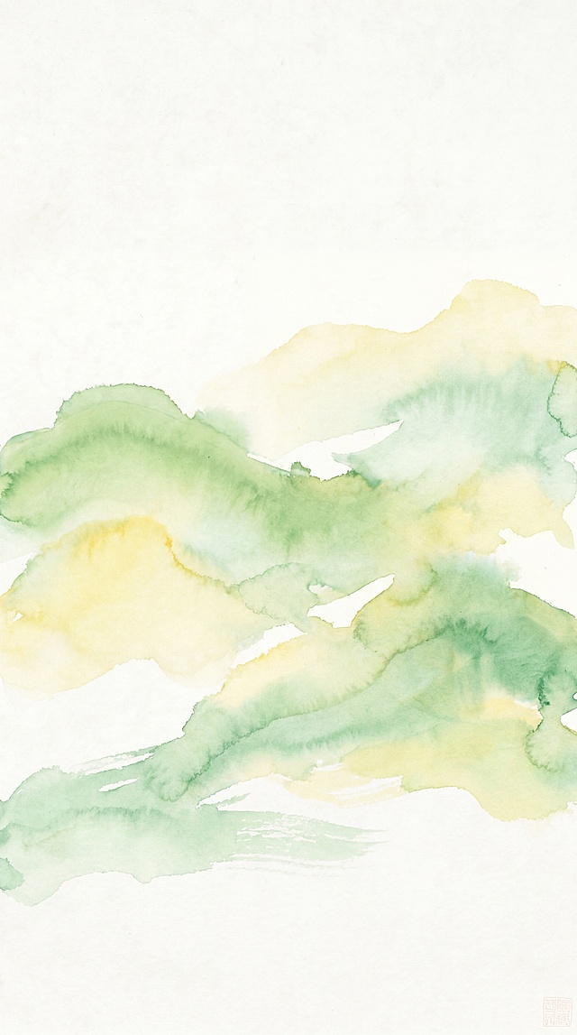 参考原图风格，生成一张9:16竖版绿色清新背景，保持水墨风格，浅绿色交织着淡黄色，色彩融洽，清新脱俗，整体雅致干净
